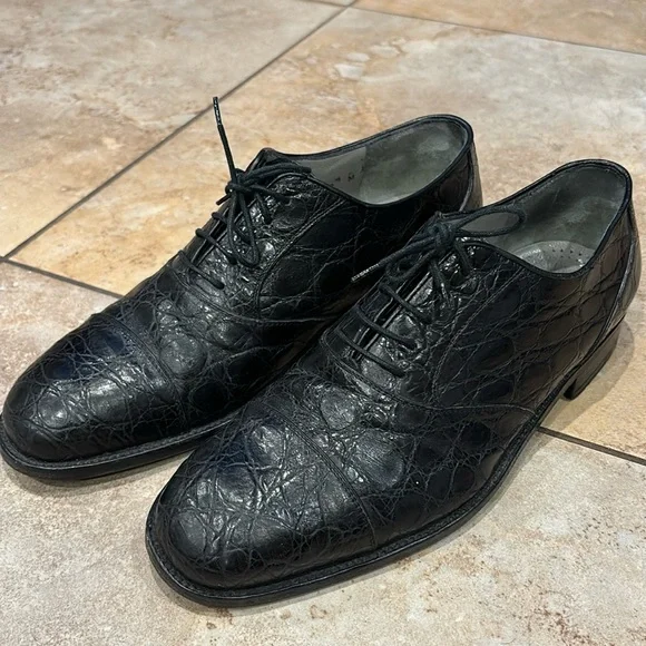Lorenzo Banfi Man’s Italian Shoe Crocodile Dressing size 8 - Picture 3 of 16